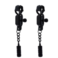 WEIGHTED NIPPLE CLAMP - RUBBER TIPPED BLACK